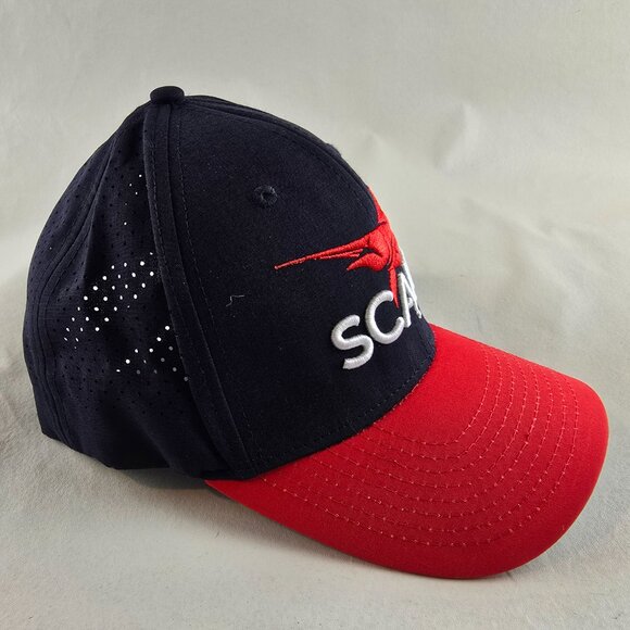 Scales Gear Hat Mens One Size Navy Red Baseball Cap Adjustable Fishing Marlin - Picture 2 of 7